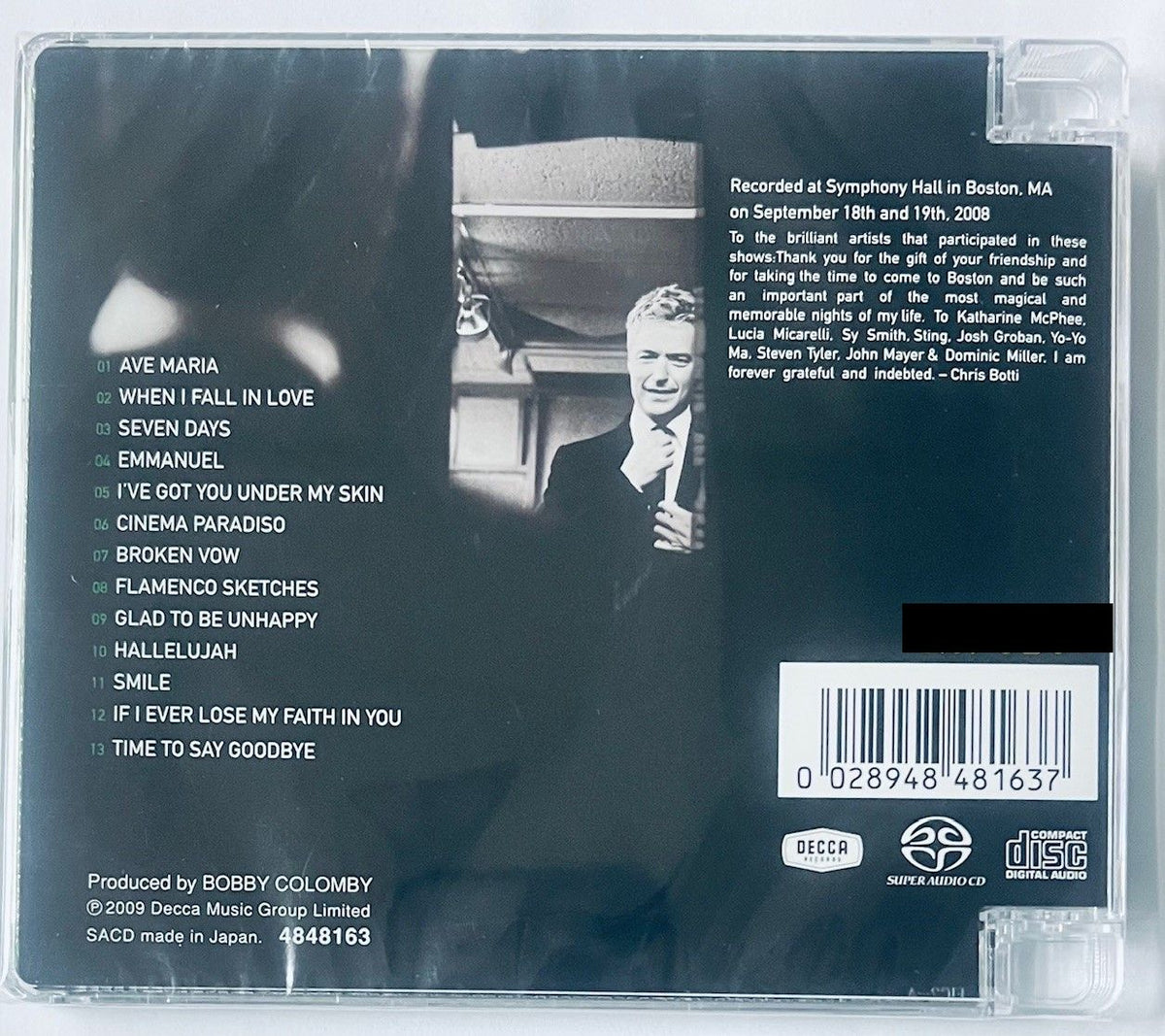 CHRIS BOTTI - IN BOSTON (SACD) CD MADE IN JAPAN – MUSICCDHK