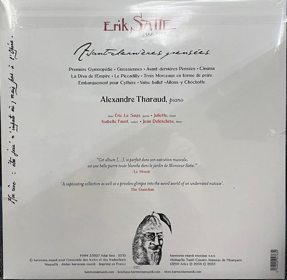 ERIK SATIE - ALEXANDRE THARAUD Avant-Dernières Pensées (VINYL