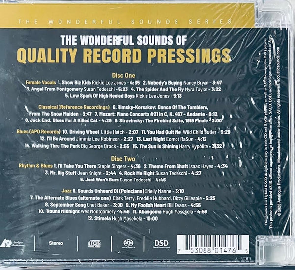 THE WONDERFUL SOUNDS OF QUALITY RECORDS PRESSING (2 X SACD)