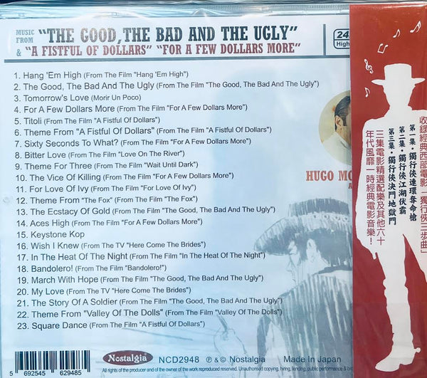 HUGO MONTENEGRO AND HIS ORCHESTRA - THE GOOD, THE BAD AND THE UGLY CD