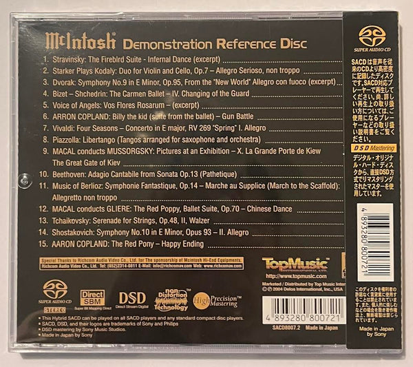 McIntosh Demonstration Reference Disc Hybrid Stereo (SACD) CD
