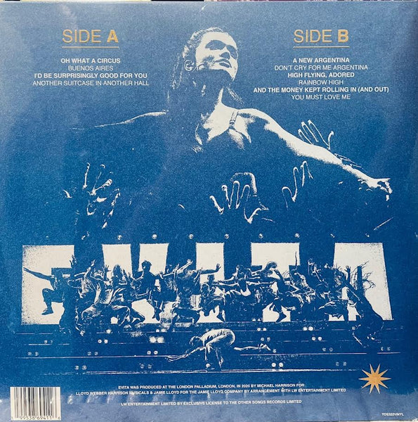 EVITA - 2025 LONDON CAST RECORDING (WHITE & BLUE COLOR) VINYL