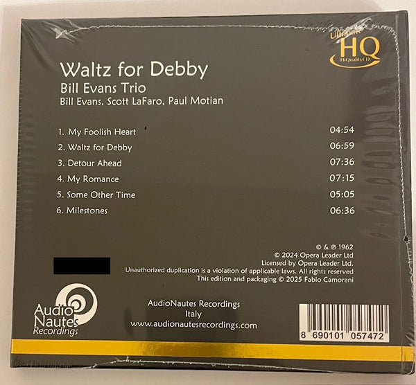 BILL EVANS TRIO WITH SCOTT LAFARO, PAUL MOTIAN - WALTZ FOR DEBBY (UHQCD) CD MADE IN JAPAN