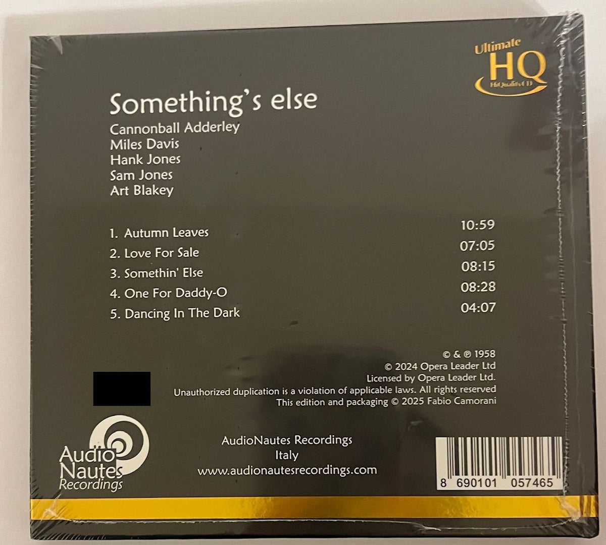 CANNONBALL ADDERLEY - SOMETHING ELSE (UHQCD) CD MADE IN JAPAN – MUSICCDHK
