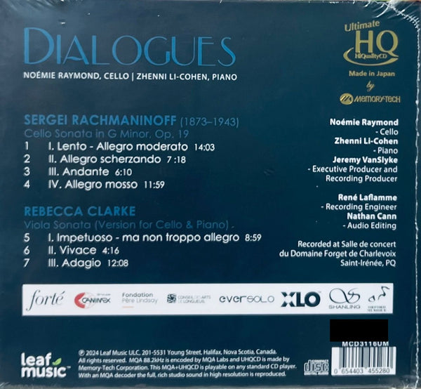 DIALOGUES - Noémie Raymond and Zhenni Li-Cohen (UHQCD) CD MADE IN JAPAN