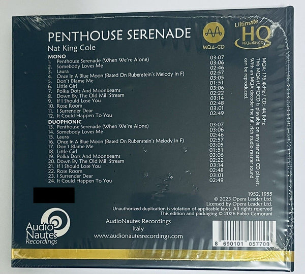 NAT KING COLE - PENTHOUSE SERENADE AT THE PIANO (UHQCD) CD MADE IN JAPAN