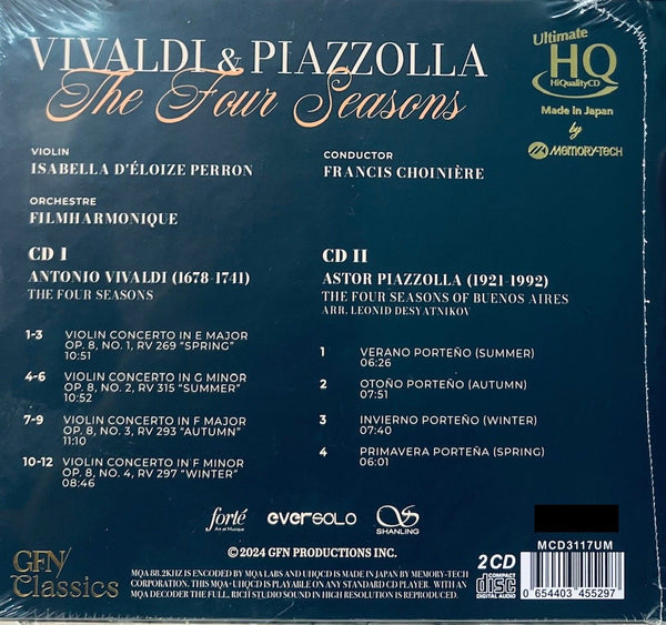 VIVALDI & PIAZZOLLA - THE FOUR SEASON ( 2 X MQA UHQCD) CD MADE IN JAPAN