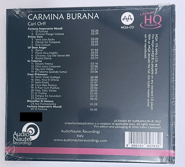 CARL ORFF - CARMINA BURANA  (UHQCD) CD MADE IN JAPAN