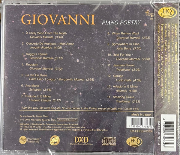 GIOVANNI - PIANO POETRY (HQCD) MADE IN JAPAN