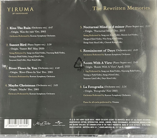 YIRUMA - 李閏珉 THE REWRITTEN MEMORIES 20TH ANNIVERSARY (CD)