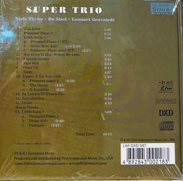 SUPER TRIO - NIELS THYBO, BO STIEF, LENNANT GRUVSTEDT (DXD) CD MADE IN US