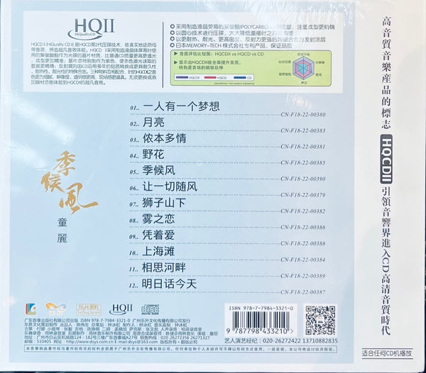 TONG LI - 童麗 季候風 (HQII) CD