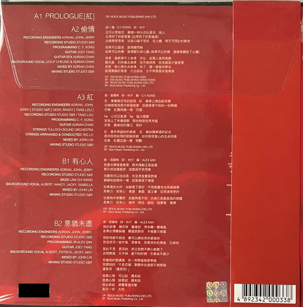 LESLIE CHEUNG - 張國榮  RED (7 INCH PICTURE VINY) MADE IN GERMANY