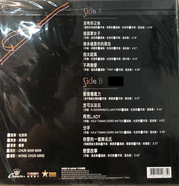 DERIC WAN - 溫兆倫 沒有你之後 (CROWN RECORDS (VINYL) MADE IN JAPAN