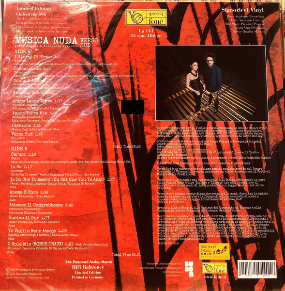 MUSICA NUDA VERSO SUD - PETRA MAGONI & FERRUCCIO SPINETTE (Vinyl) Made In Germany
